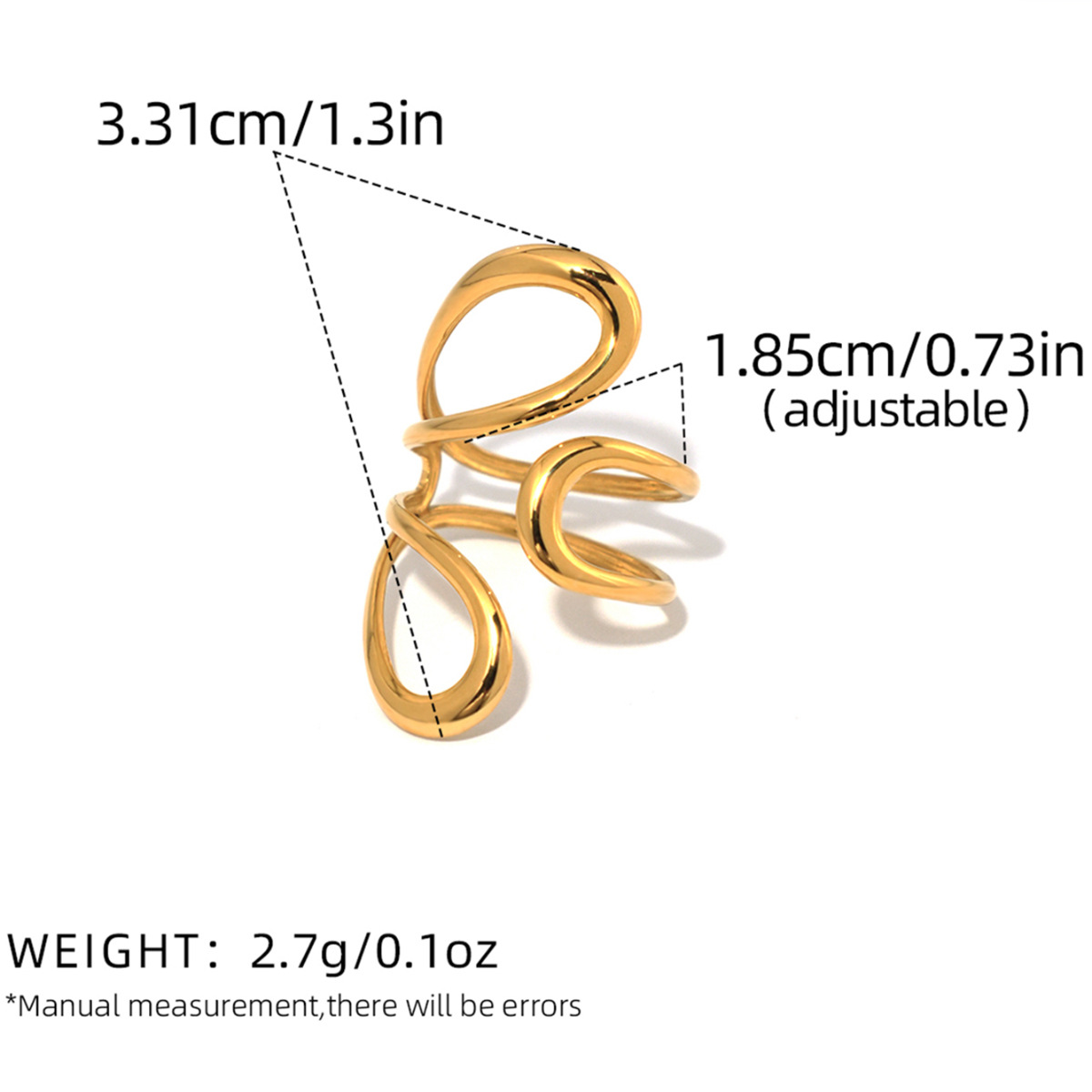 1pcs/set Elegant Color Won't Fade When Opened Ring