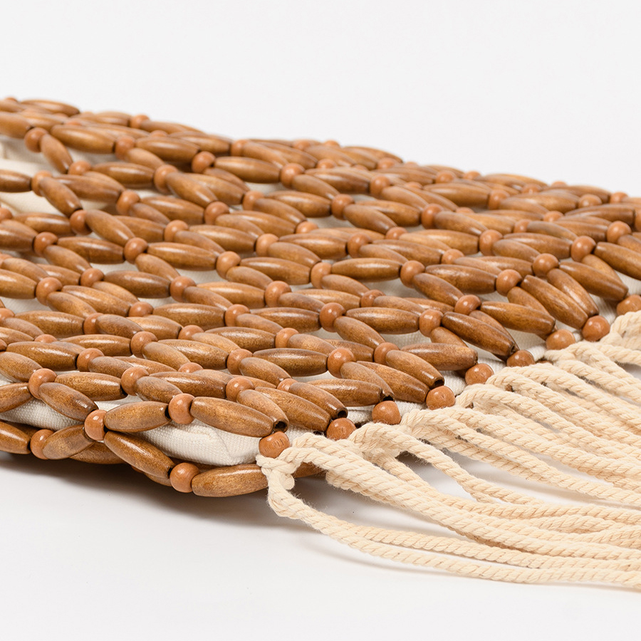 Vacation Tassel Hand-woven Beaded Wooden Bead Handbag