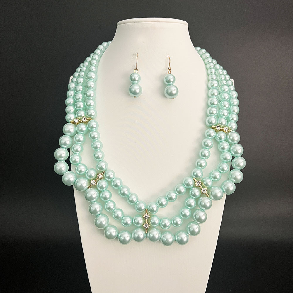 2pcs/set Elegant Imitation Pearl Party Jewelry Set