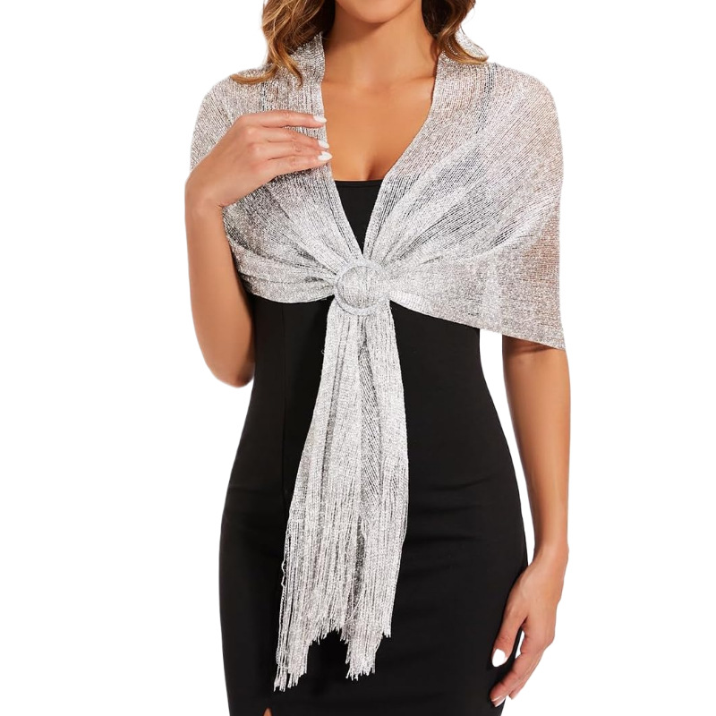 Sparkly Buckled Tassel Shawls