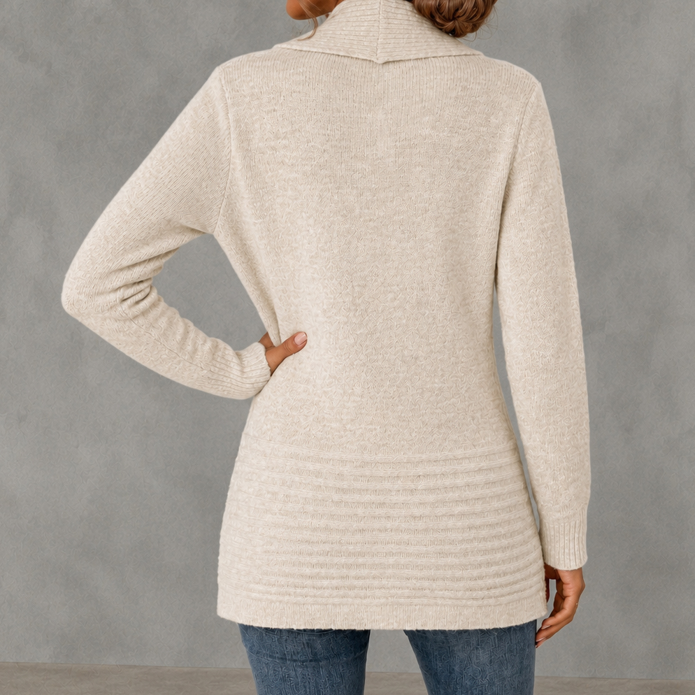 Retro Double-breasted Decorative Mid-length Cardigan