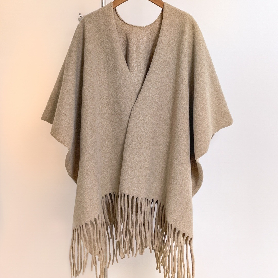 Solid Color Tassel Shawl