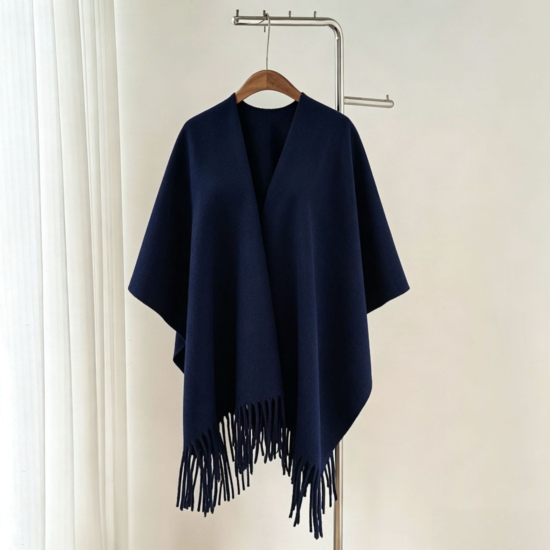 Solid Color Tassel Shawl