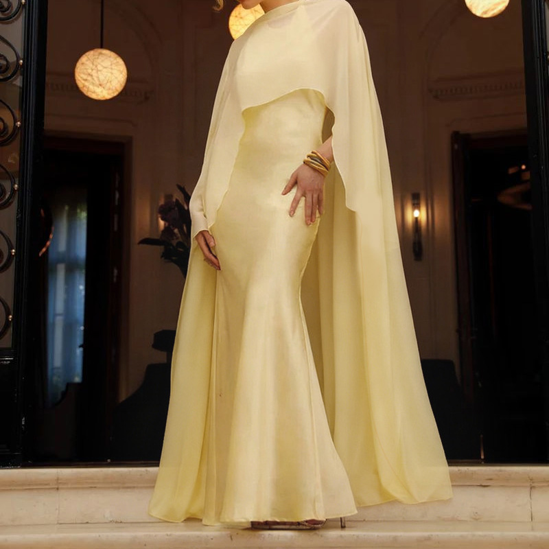 Elegant Bridal Ball Thin Sexy Sheer Chiffon Sleeveless Shawl With Flowing Ribbons Long Cover-up Cape