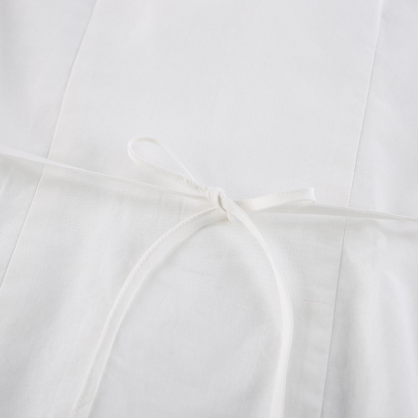 Vacation Old Money Sleeveless Top  And Wide-leg Trousers White Cotton Set