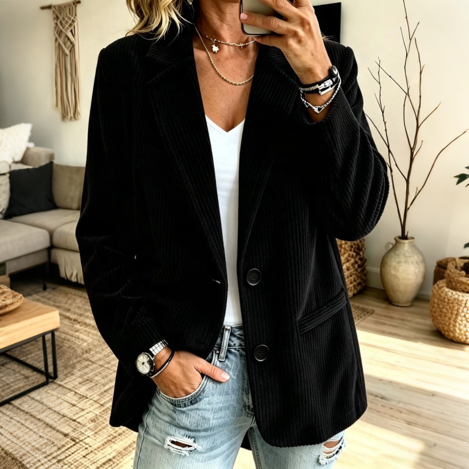 Women's Fall Winter Cozy Corduroy Jacket
