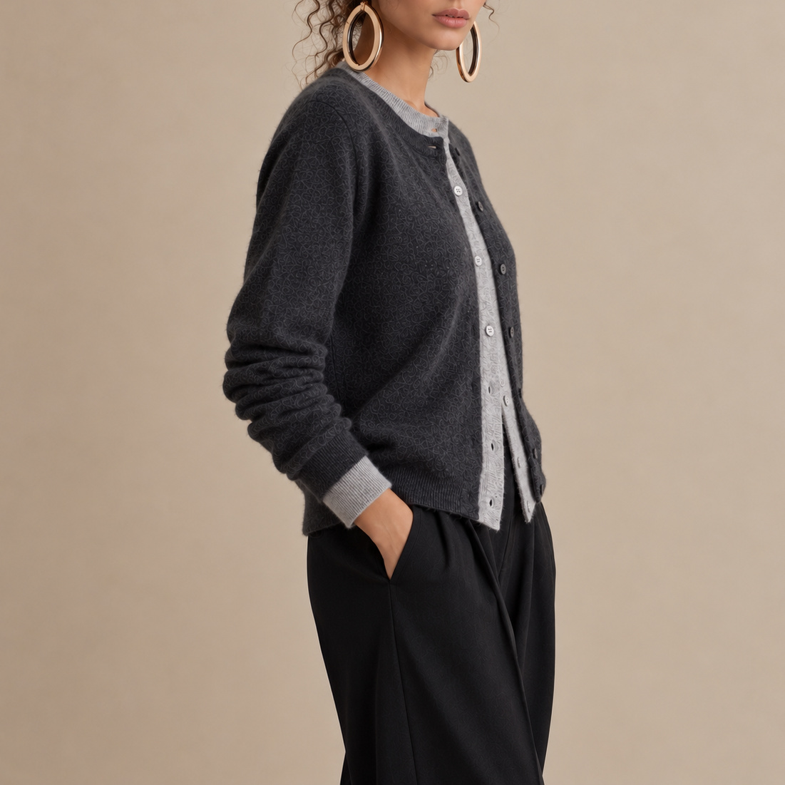 Elegance Double-breasted Cashmere Cardigan
