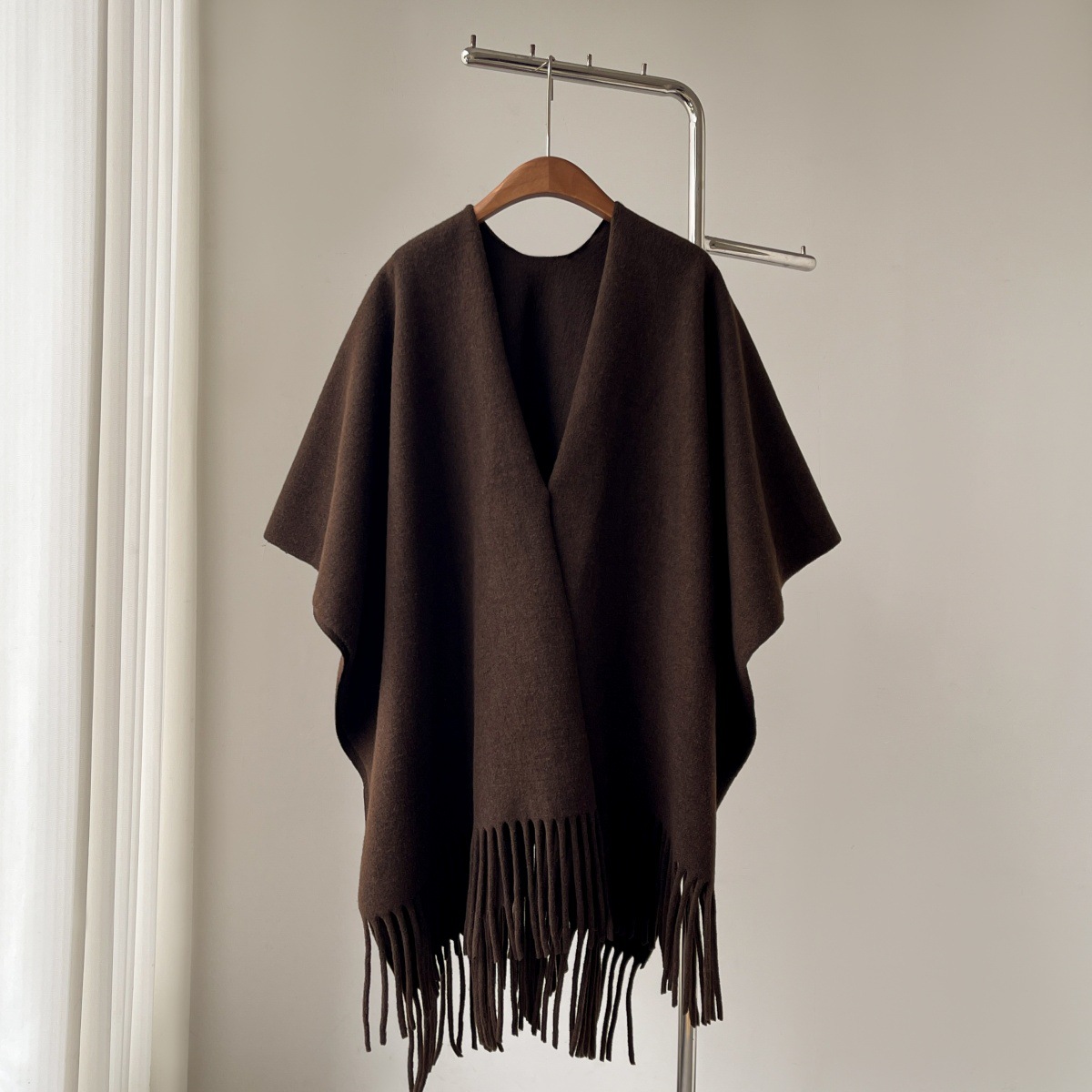 Solid Color Tassel Shawl
