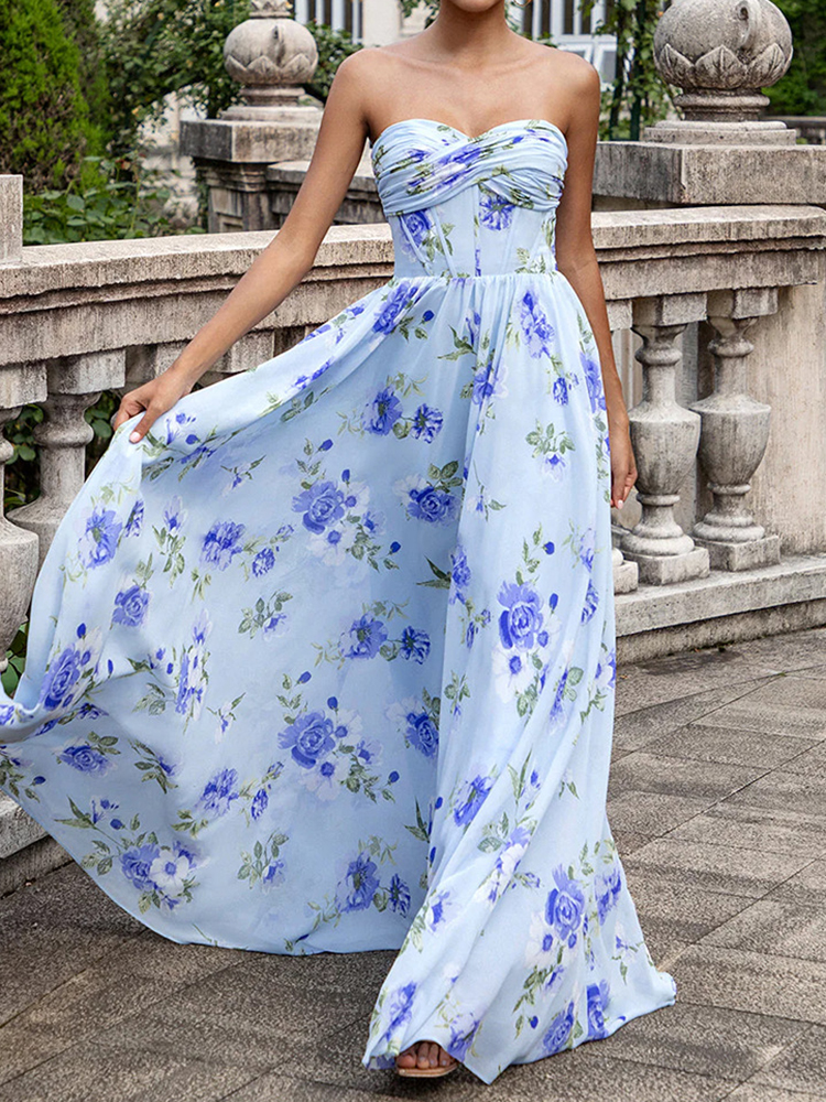 Resort Style Suspender French Ruffle Beach Dress Tube Top