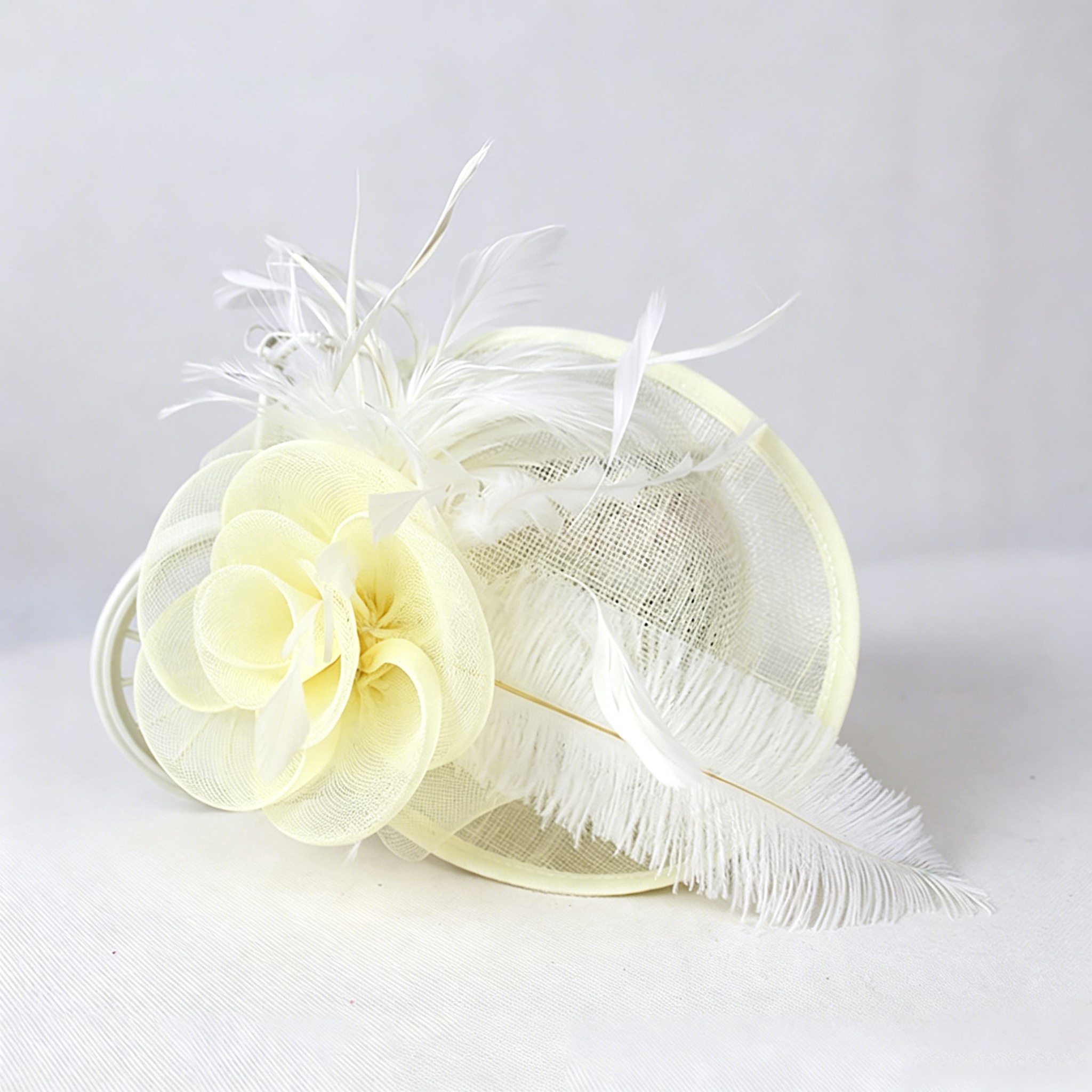 French Retro Mesh Floral Woolen Hatm