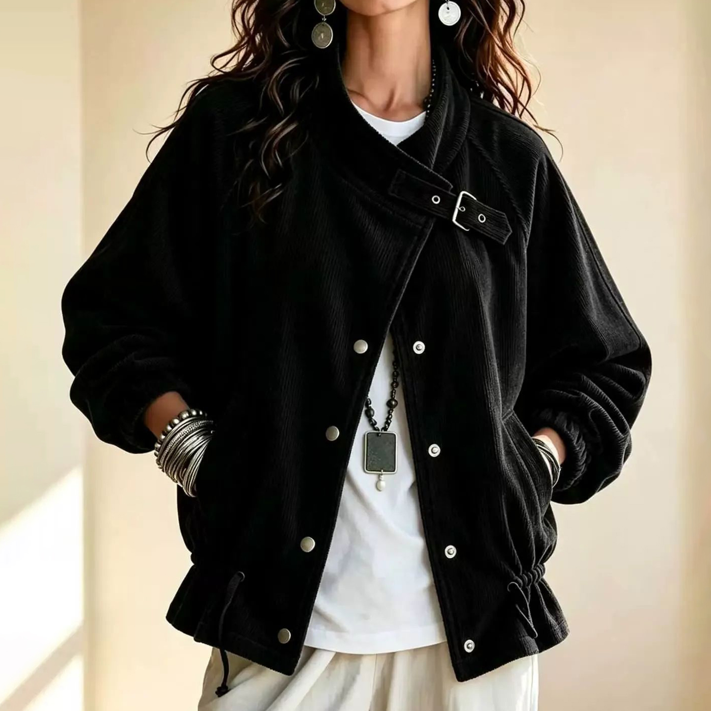 Women's Fall Winter Cozy Corduroy Jacket