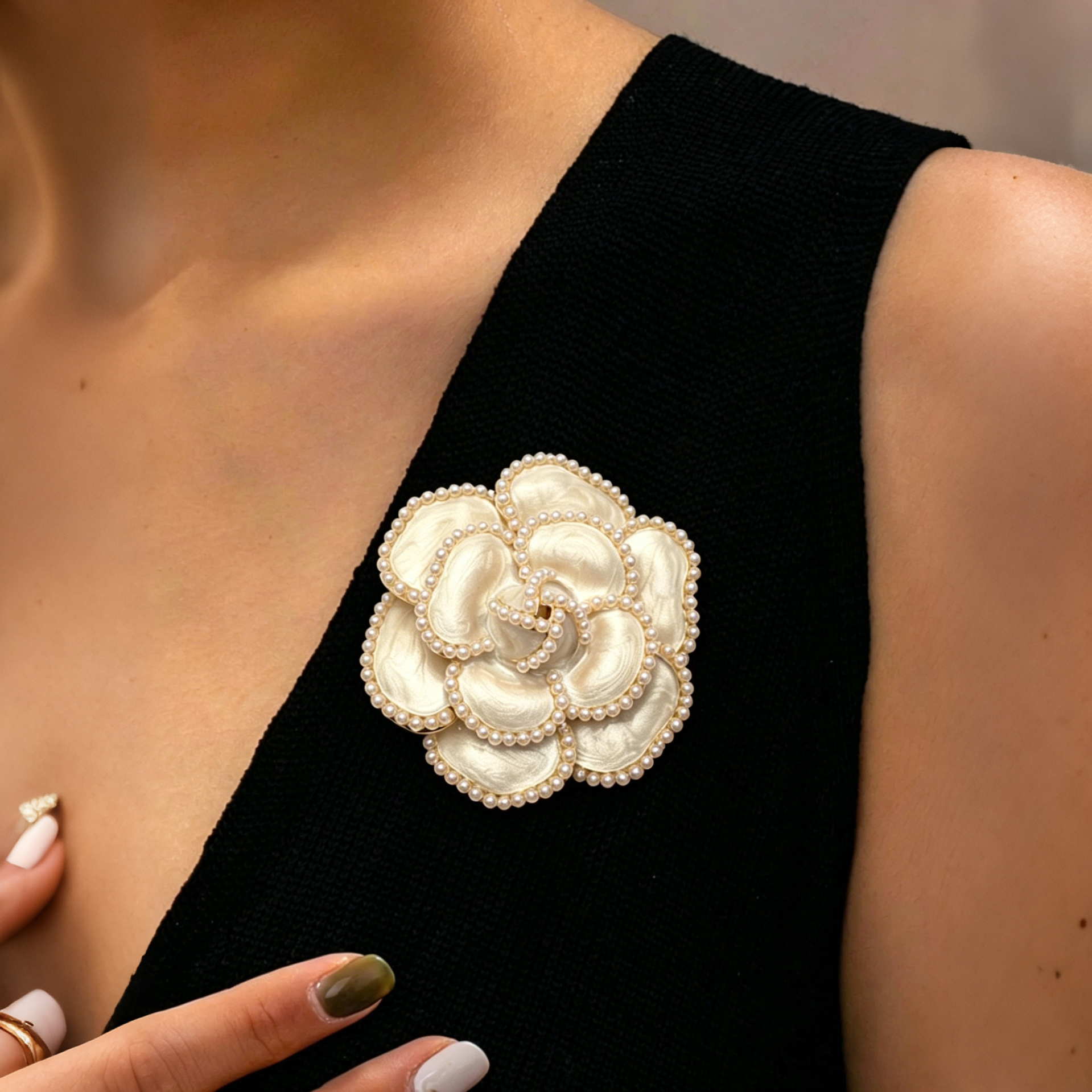 Pearl Camellia Corsage Brooch