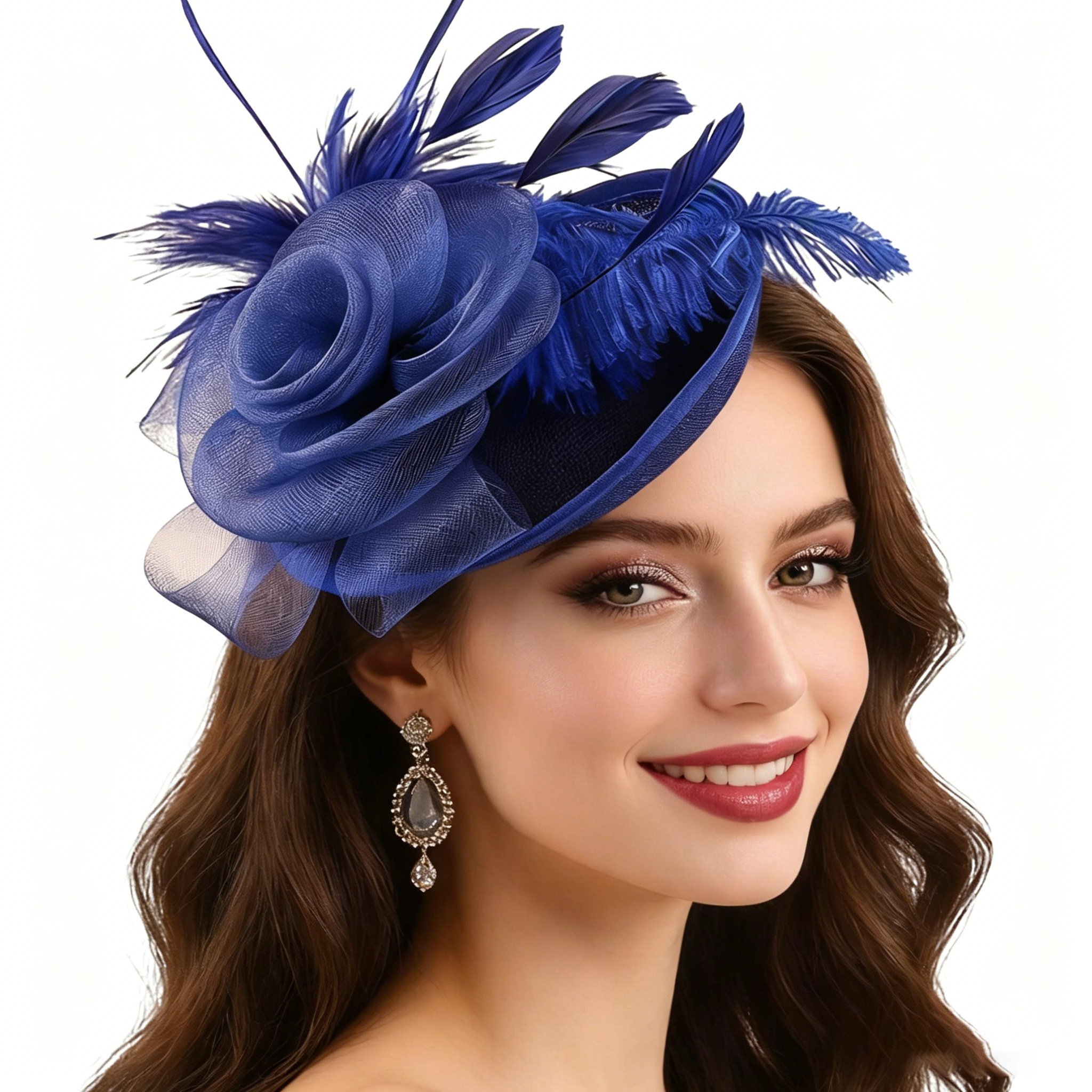 French Retro Mesh Floral Woolen Hatm