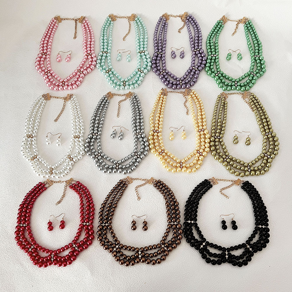 2pcs/set Elegant Imitation Pearl Party Jewelry Set
