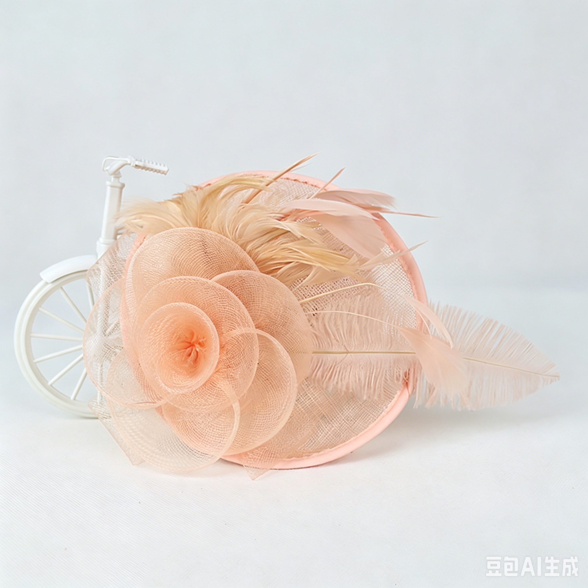 French Retro Mesh Floral Woolen Hatm
