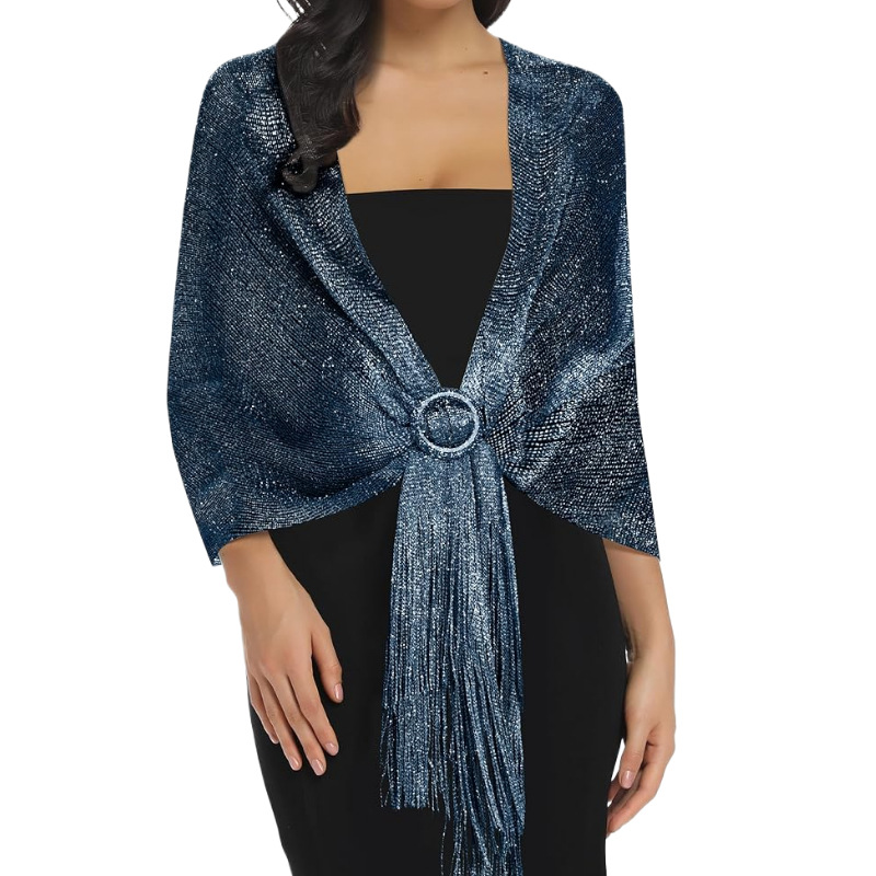 Sparkly Buckled Tassel Shawls