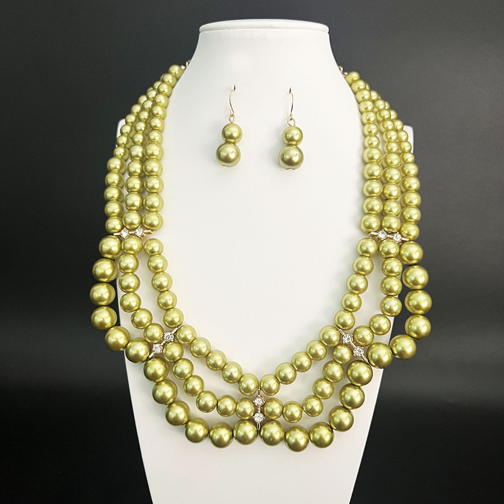 2pcs/set Elegant Imitation Pearl Party Jewelry Set
