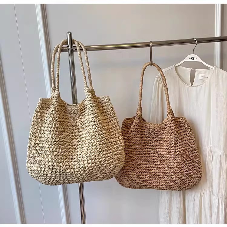 Vacation Large Capacity Shoulder Bag Handbag Beach Straw Bag