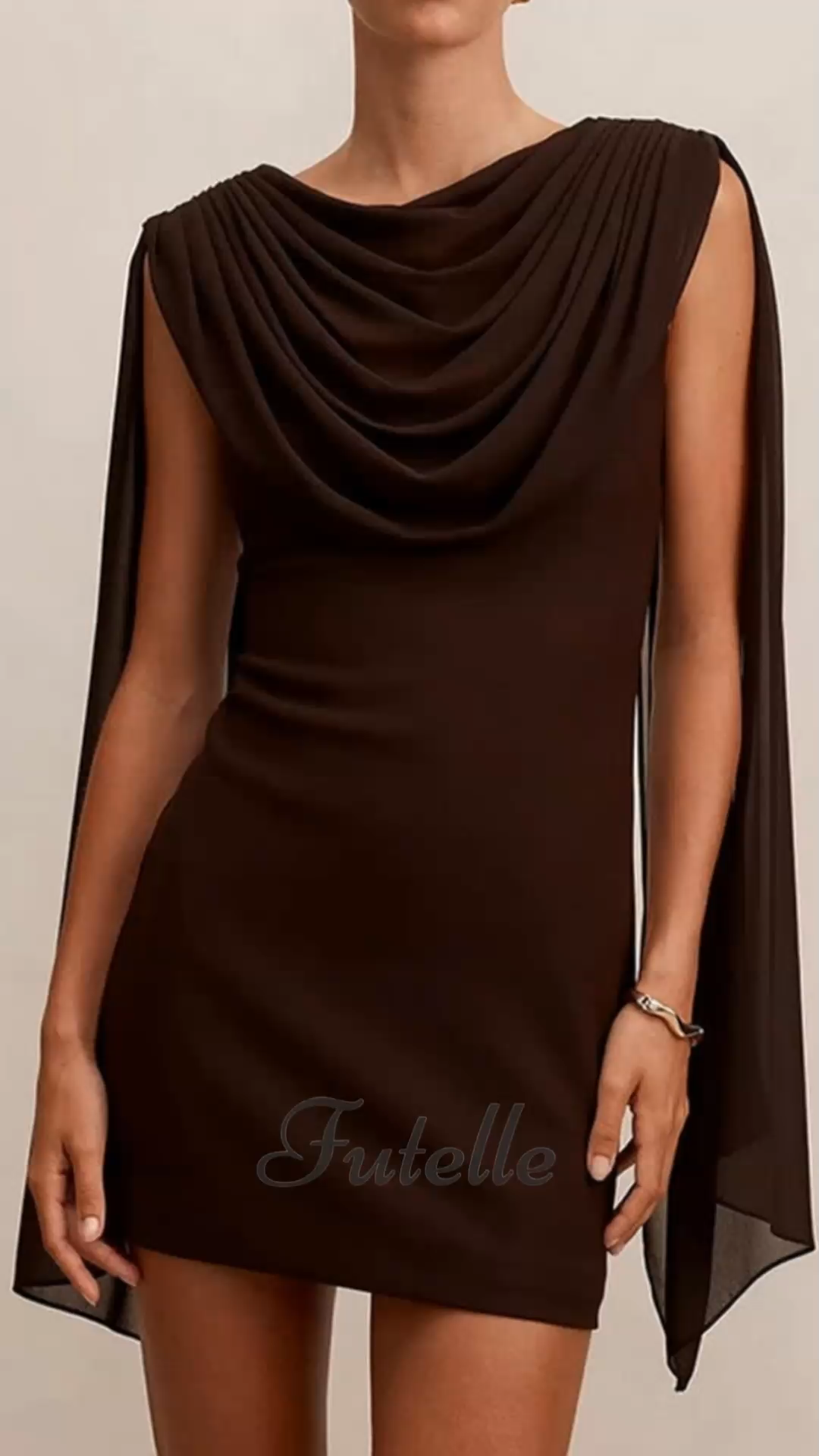 Solid Color Ribbon Sexy Slim Backless Short Dress