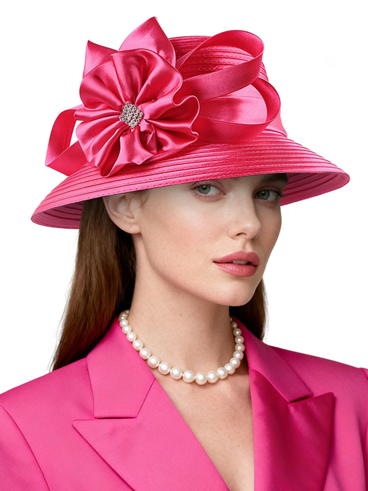 French Retro Mesh Floral Woolen Hatm