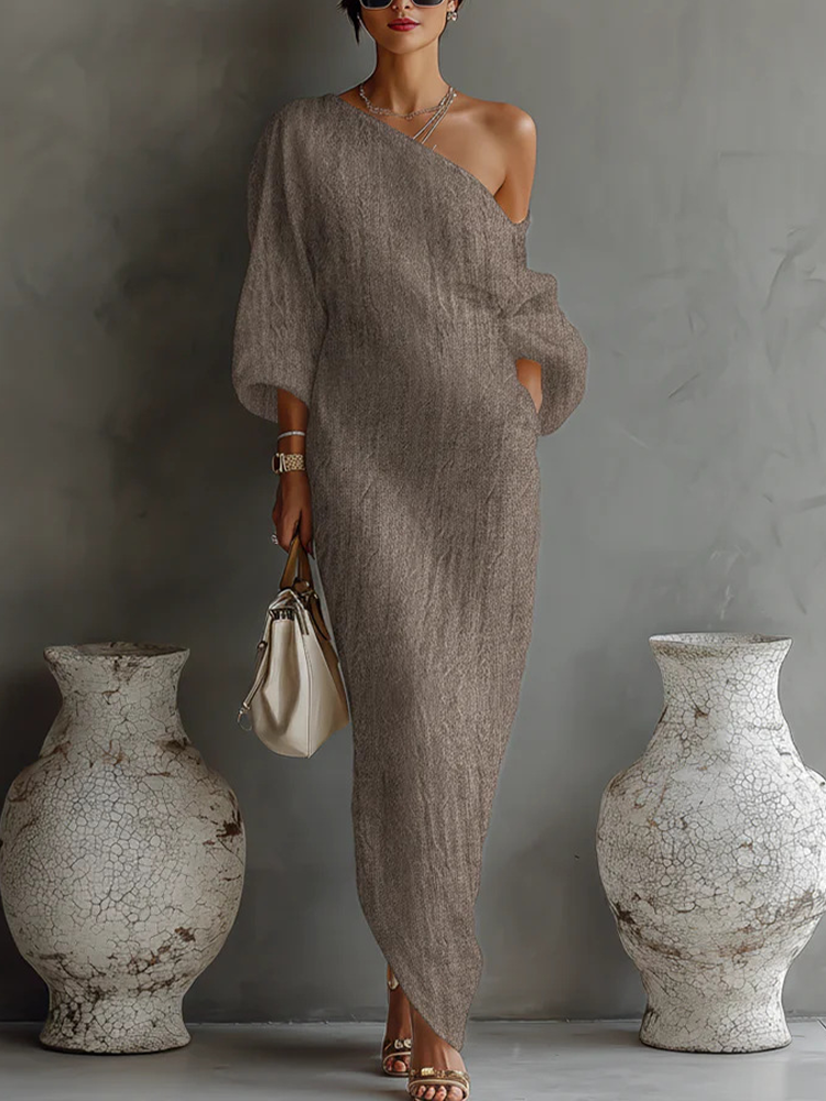 Women's Long-sleeve Sleeveless Dress For Leisure And Vacation