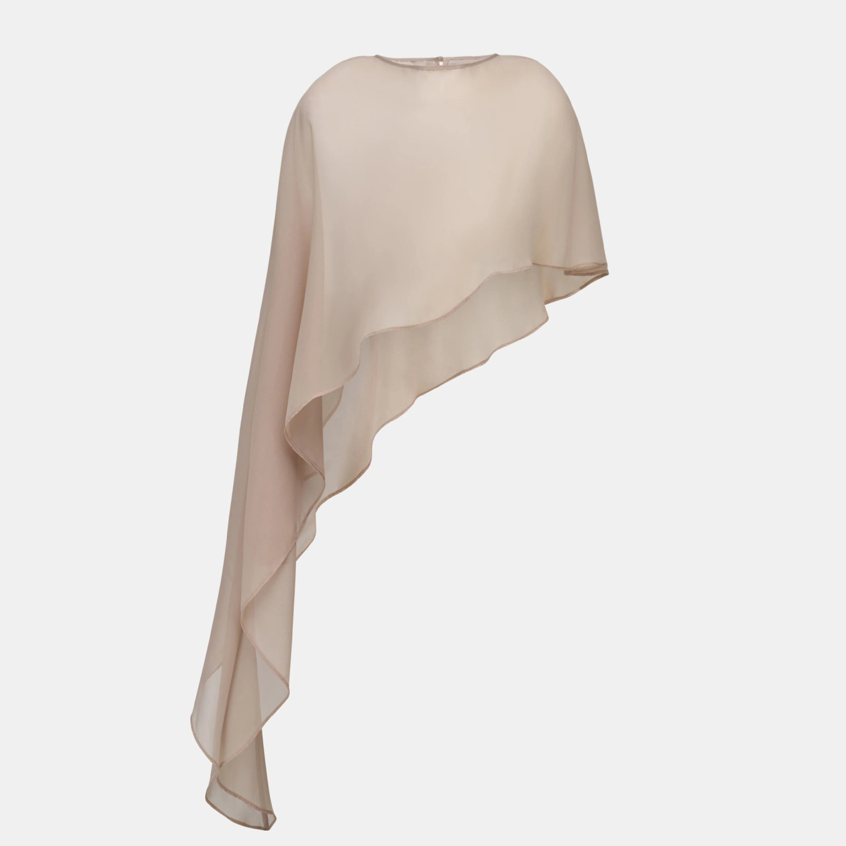 Elegant Evening Gown Party Wedding Asymmetrical Cape
