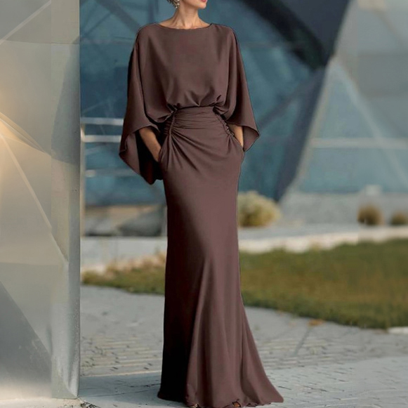 Elegant Backless Pleated Slim Fit Dress