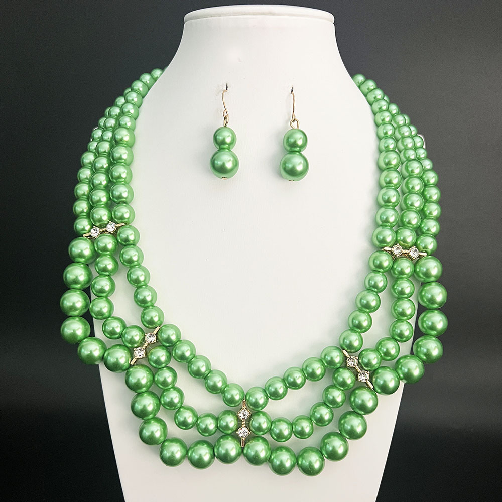 2pcs/set Elegant Imitation Pearl Party Jewelry Set