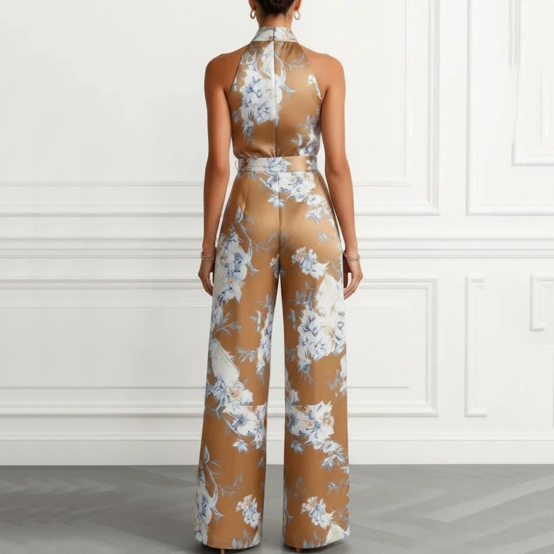 Elegant Floral Art Print Jumpsuit