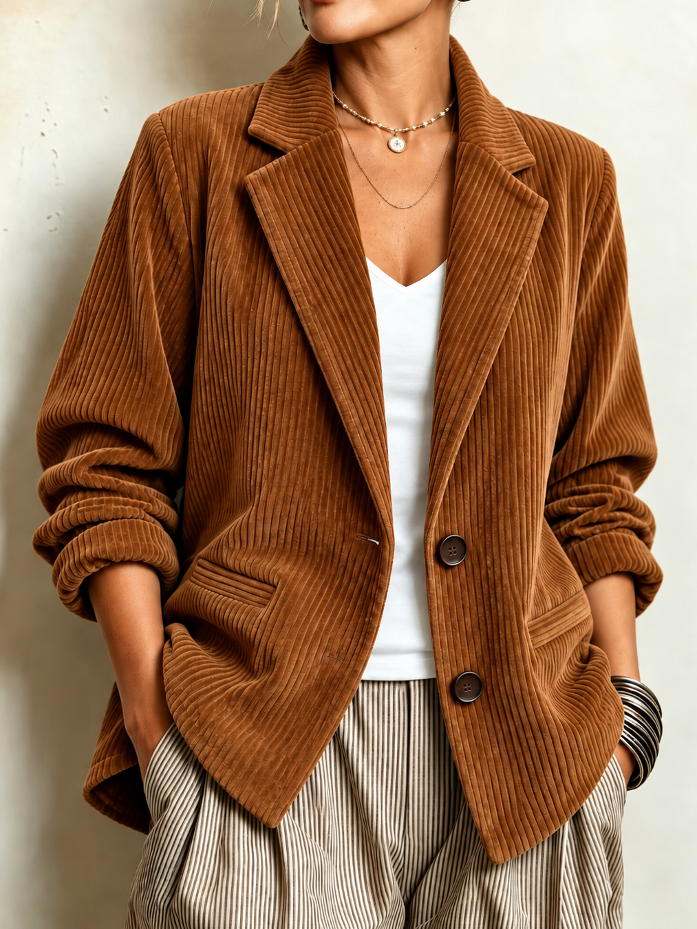 Women's Fall Winter Cozy Corduroy Jacket
