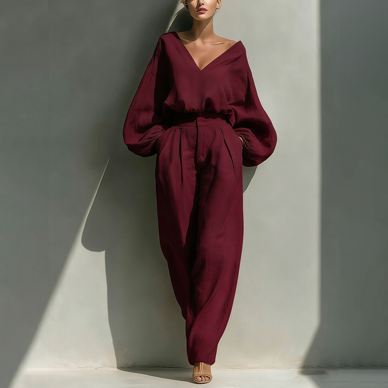 Loose Vintage Linen Two-piece Set