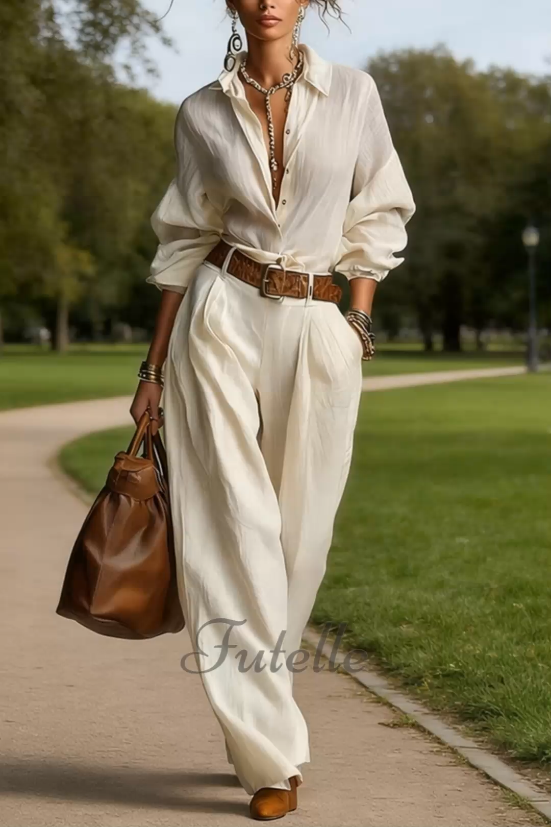 Retro Leisure Linen Leisure Suit