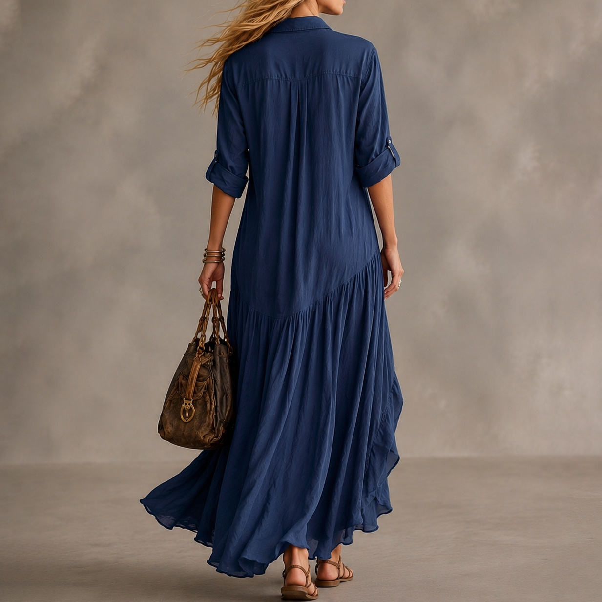 Vacation  Loose  Long Shirt Dress Maxi Dress