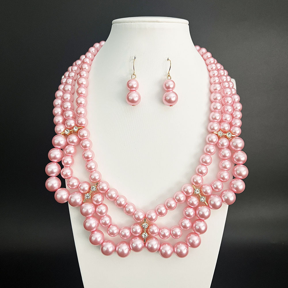 2pcs/set Elegant Imitation Pearl Party Jewelry Set