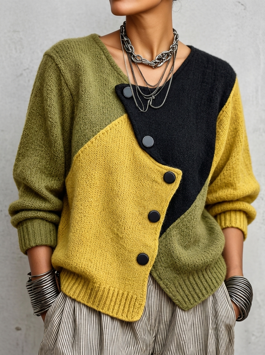 Women's Fall Winter Cozy Asymmetric-neck Ribbed Pullover Top