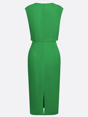 Retro Solid Color Elegant Slim-fit Dress