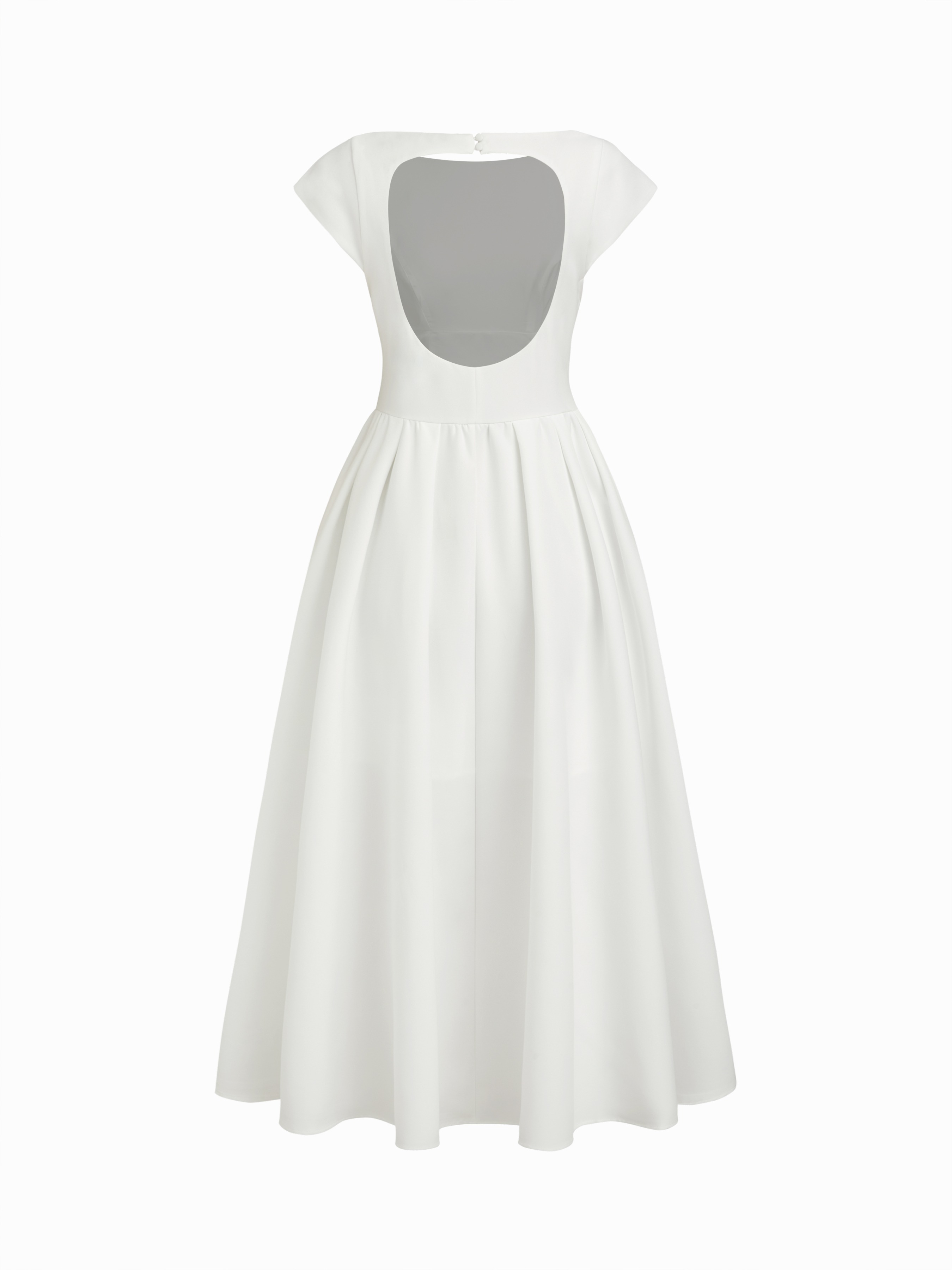 Classy Wide Skirted Backless Maxi Dress