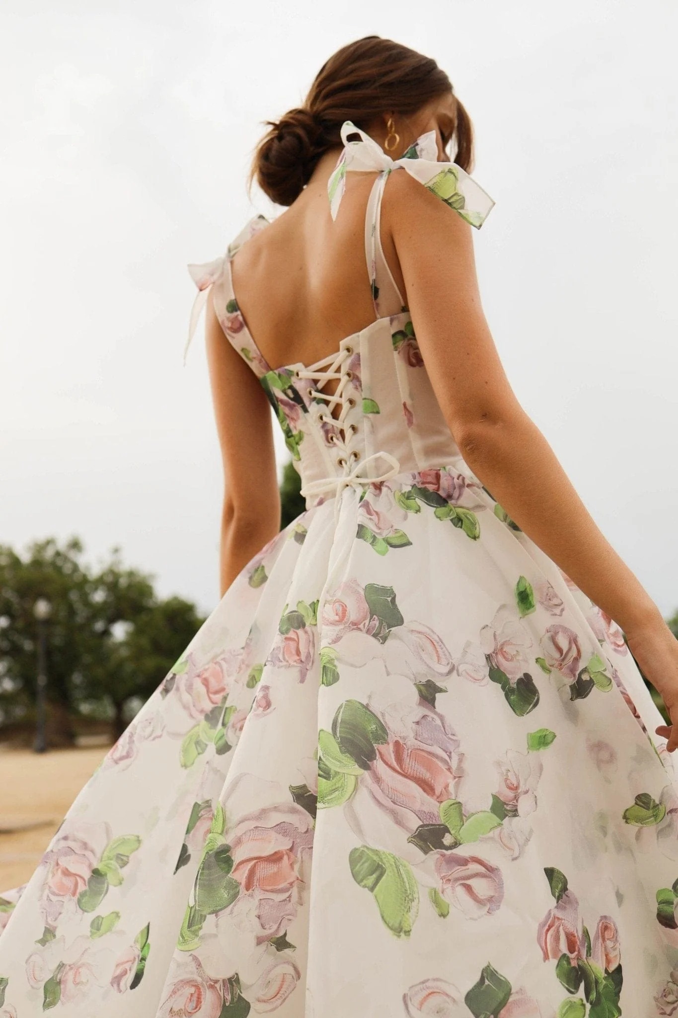 Stylish Organza Elegant Printed Midi Dress