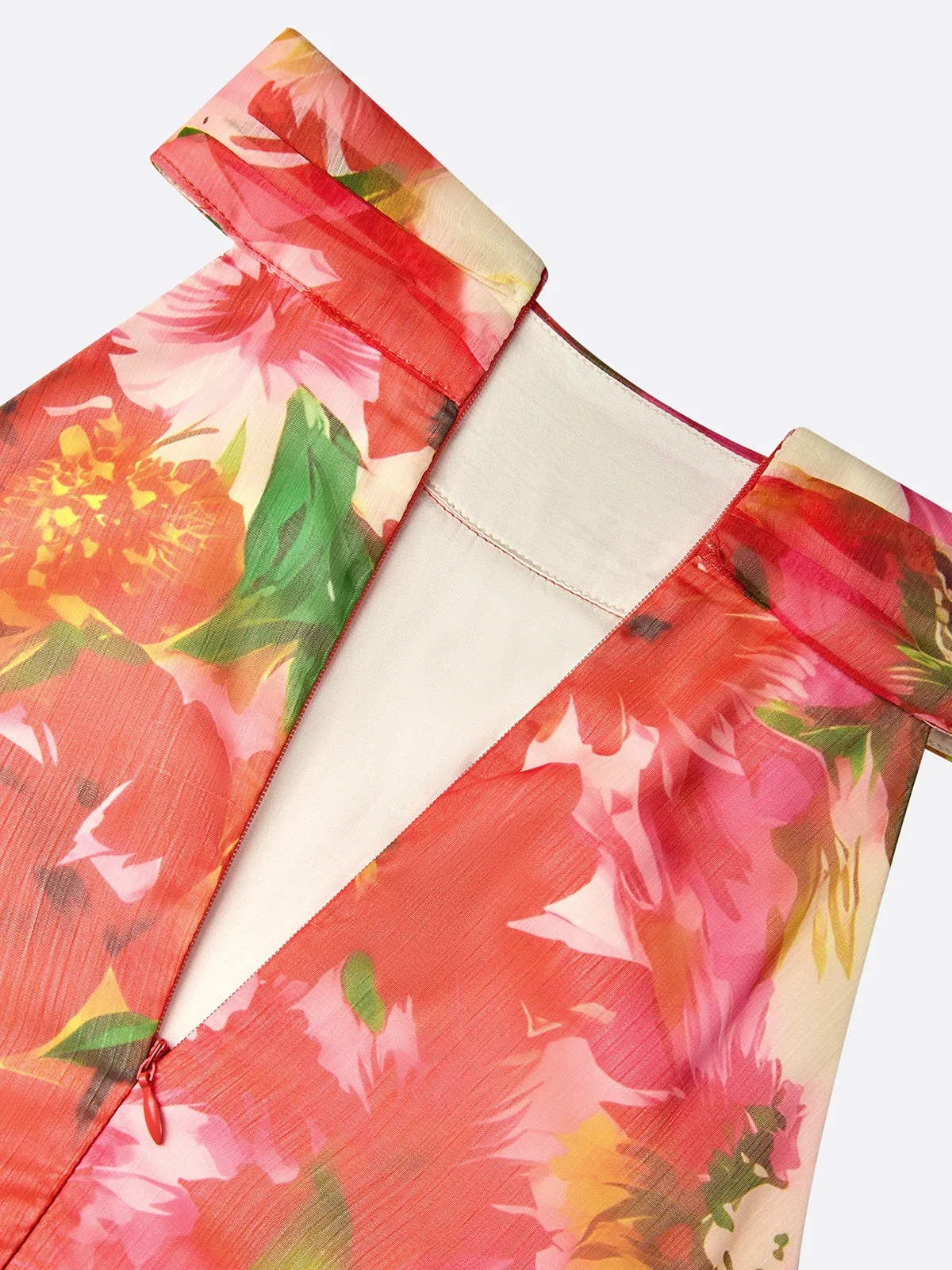 French Elegant Floral Halterneck Sleeveless Slim Chiffon Dress