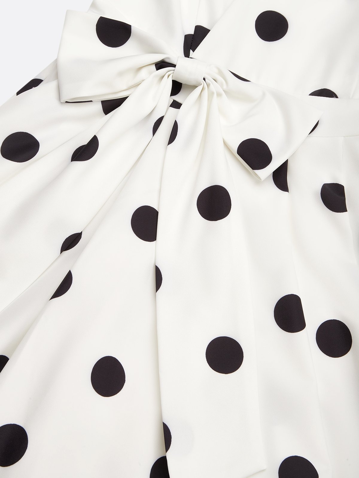 Retro French Lace-up Polka-dot Midi Dress