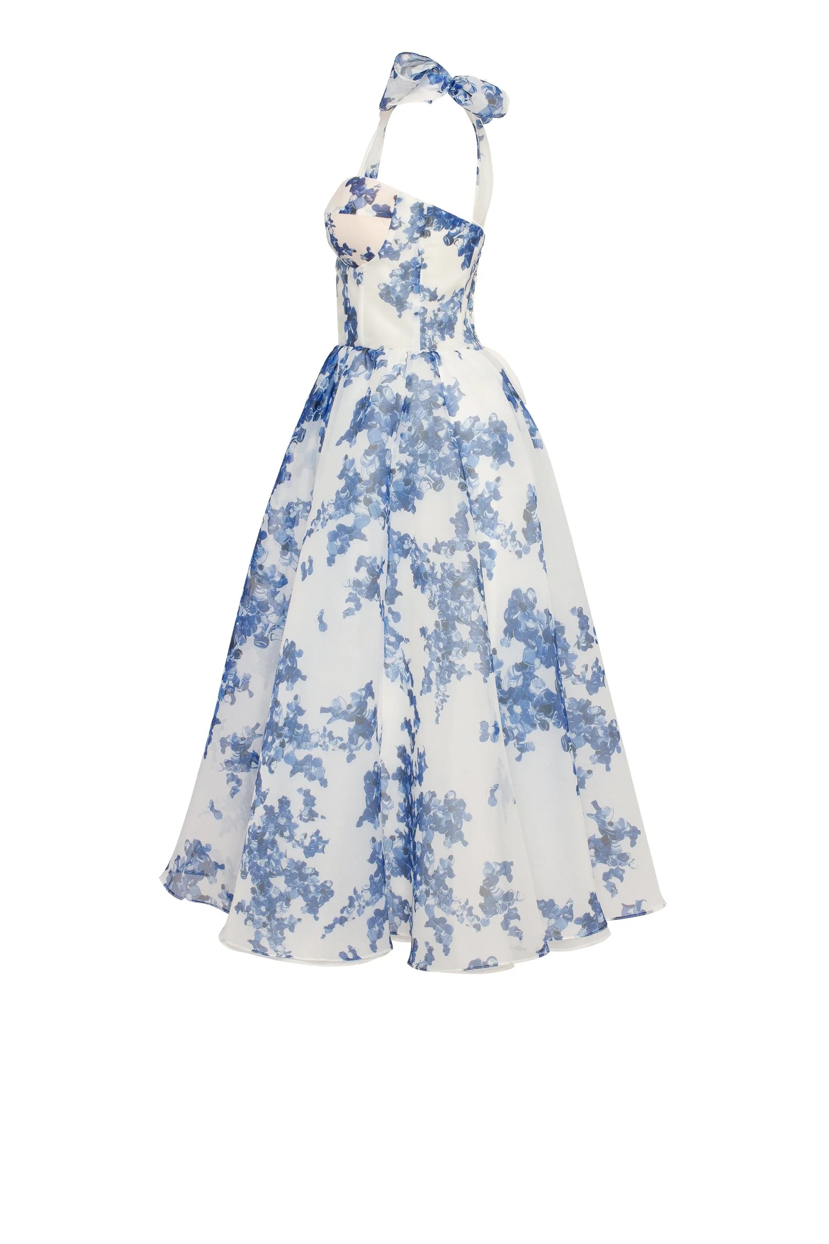 Stylish Organza Elegant Printed Midi Dress