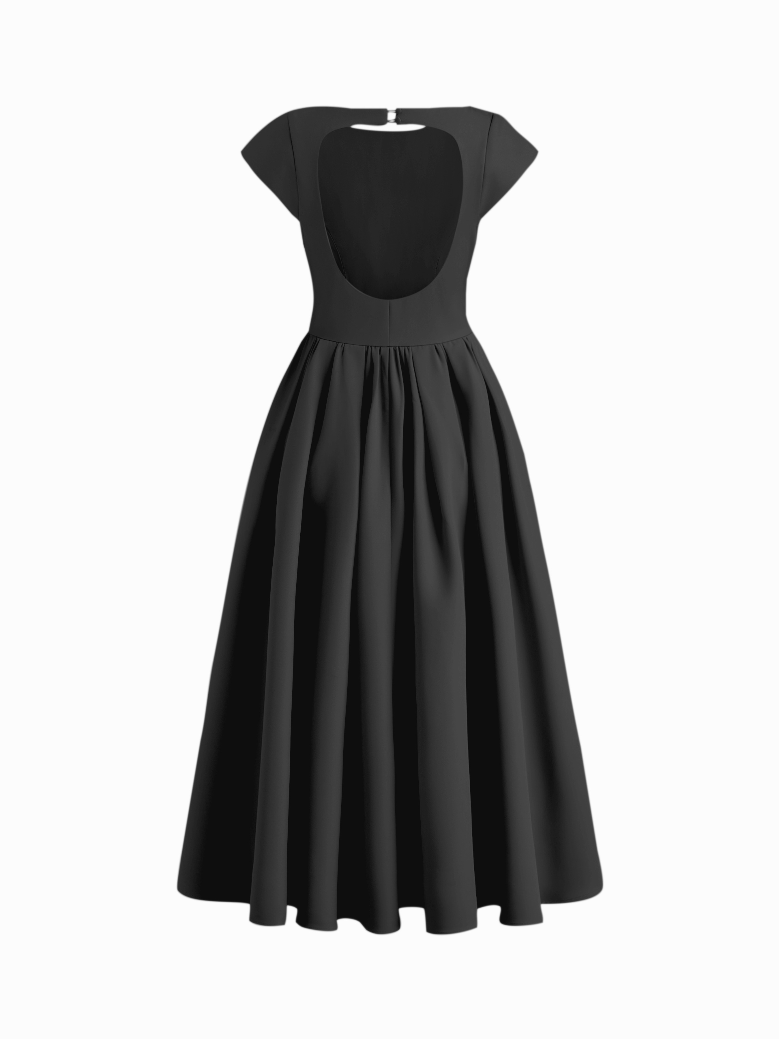 Classy Wide Skirted Backless Maxi Dress