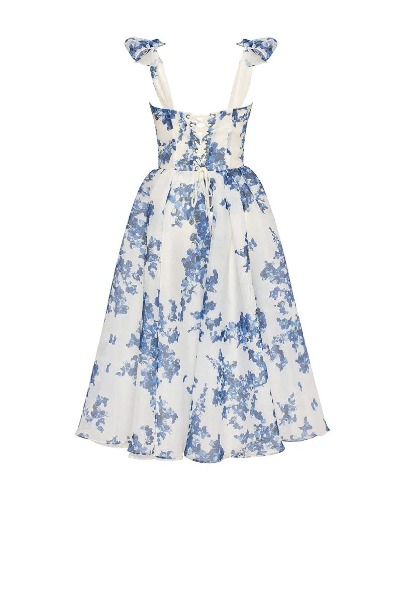Stylish Organza Elegant Printed Midi Dress