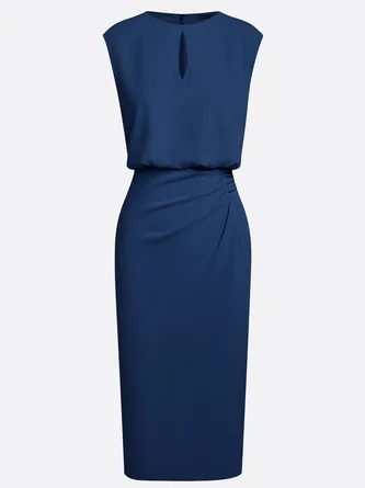 Retro Solid Color Elegant Slim-fit Dress