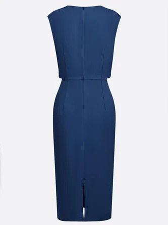 Retro Solid Color Elegant Slim-fit Dress