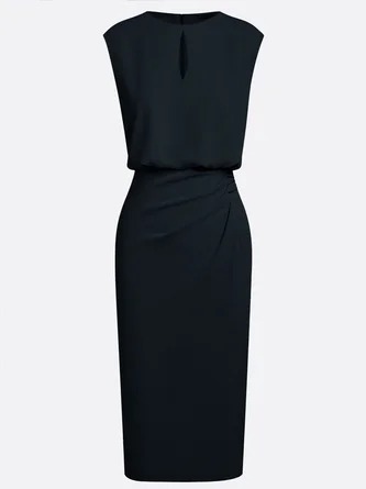 Retro Solid Color Elegant Slim-fit Dress