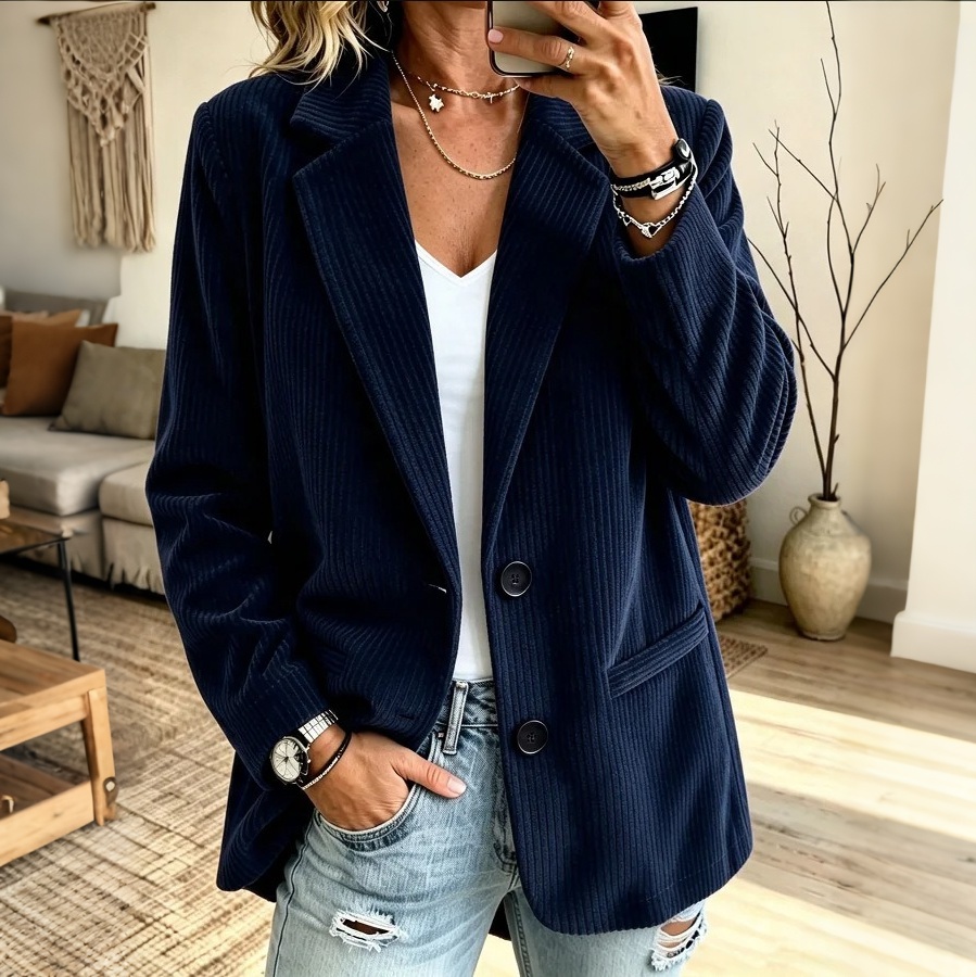 Women's Fall Winter Cozy Corduroy Jacket