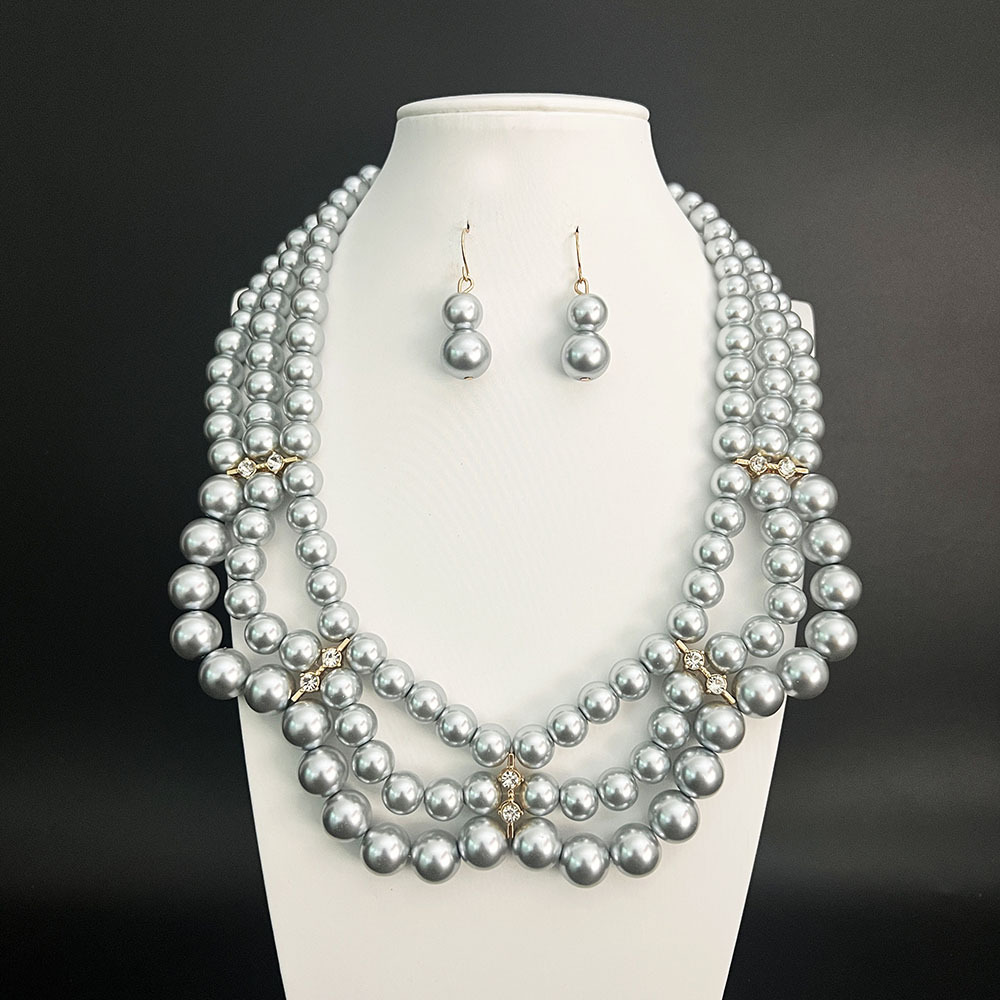 2pcs/set Elegant Imitation Pearl Party Jewelry Set