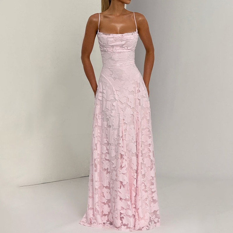 Sexy Suspender Chiffon Backless Dress