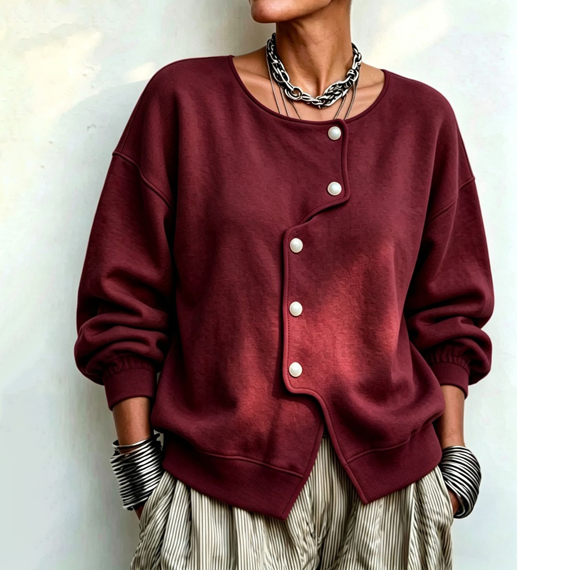 Women's Fall Winter Cozy Elegant Leopard Corduroy Top